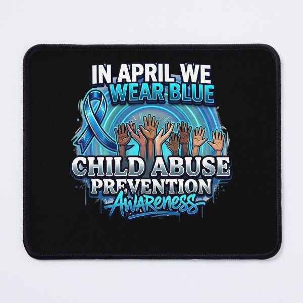 Item preview, In April We Wear Blue Child Abuse Awareness Rainbow designed and sold by THREE LITTLE BEANS.