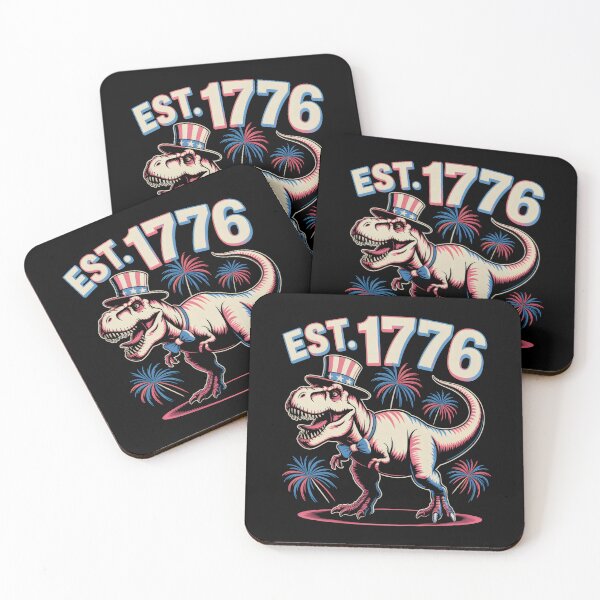 Item preview, Est 1776 Patriotic Fourth of July Dinosaur designed and sold by SplashTastic.