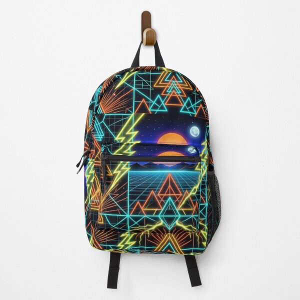 Item preview, Neon Yellow And Cyan Orange Art Geometric Arches Retro Mid-Century Pattern designed and sold by byvarol.