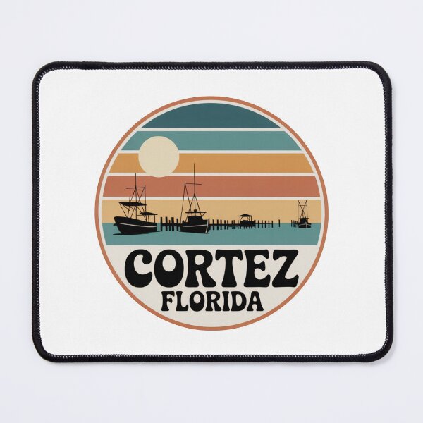 Item preview, Cortez Florida: Retro Fishing Boats Sunset Badge designed and sold by CircinusStore.