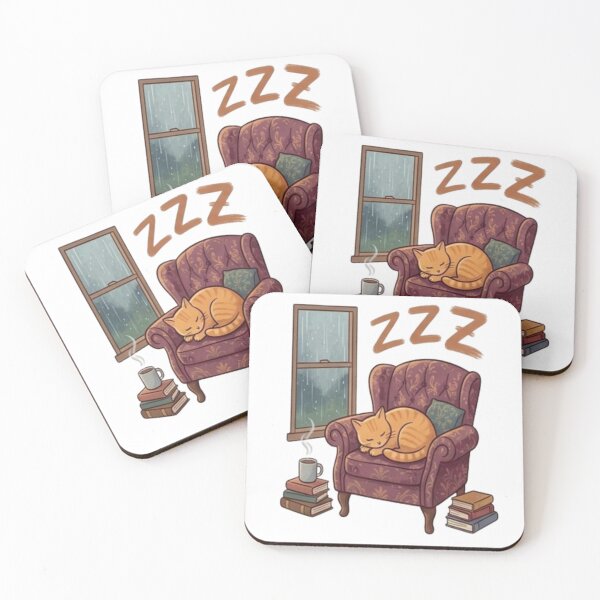 Item preview, Cozy Sleepy Cat Sticker – Rainy Day Aesthetic Cute Cat Design designed and sold by Velora Design .