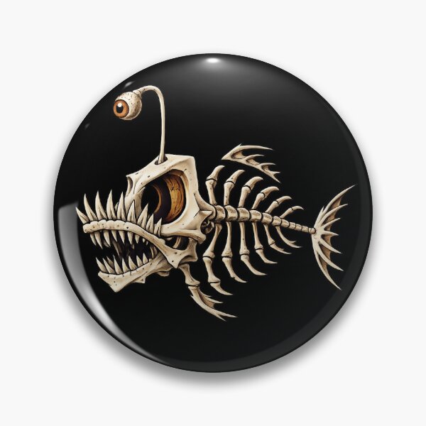 Item preview, Skeleton Anglerfish - Deep Sea Bone Creature Horror designed and sold by myforestfog.