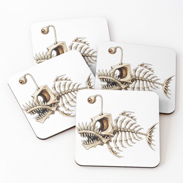 Item preview, Skeleton Anglerfish - Deep Sea Bone Creature Horror designed and sold by myforestfog.