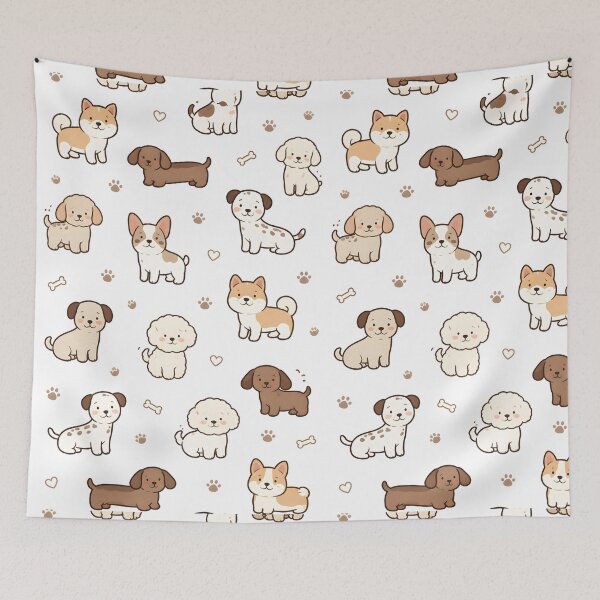 Item preview, Cute Kawaii Puppy Pattern – Adorable Dogs & Paws designed and sold by blankTeeShirt.