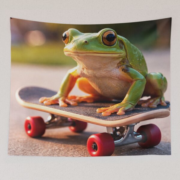 Item preview, Frog on a skateboard designed and sold by RiaBubble.