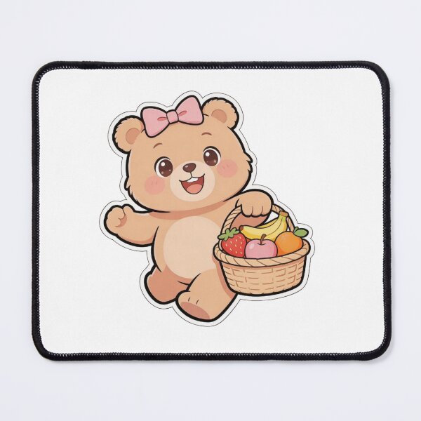 Item preview, Cute Bear Carrying Fruits-Kawaii Teddy Picnic Sticker designed and sold by carestazafeli.