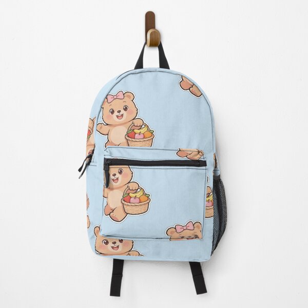 Item preview, Cute Bear Carrying Fruits-Kawaii Teddy Picnic Sticker designed and sold by carestazafeli.