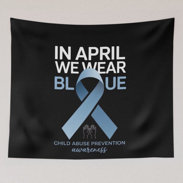 Item preview, In April We Wear Blue Child Abuse Awareness Rainbow  designed and sold by THREE LITTLE BEANS.
