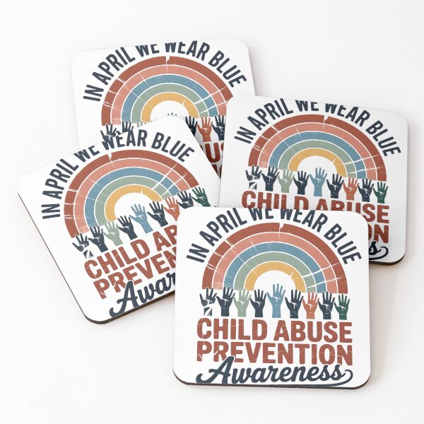 Item preview, In April We Wear Blue Child Abuse Awareness Rainbow  designed and sold by THREE LITTLE BEANS.