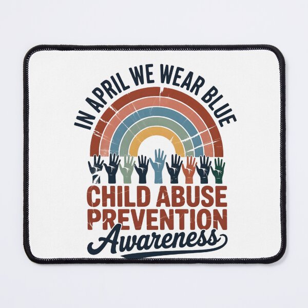 Item preview, In April We Wear Blue Child Abuse Awareness Rainbow designed and sold by THREE LITTLE BEANS.