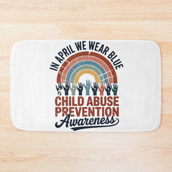 Item preview, In April We Wear Blue Child Abuse Awareness Rainbow  designed and sold by THREE LITTLE BEANS.