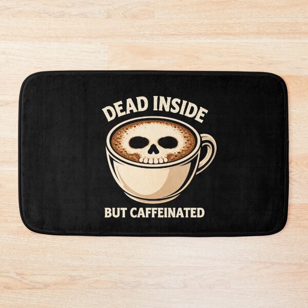 Item preview, Dead Inside But Caffeinated Funny Coffee Skull Shirt Dark Humor Introvert Tee designed and sold by VibeOffline Studio.