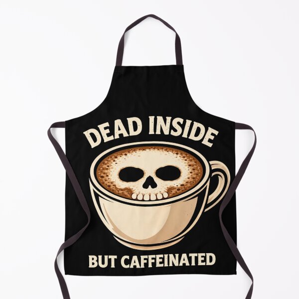 Item preview, Dead Inside But Caffeinated Funny Coffee Skull Shirt Dark Humor Introvert Tee designed and sold by VibeOffline Studio.