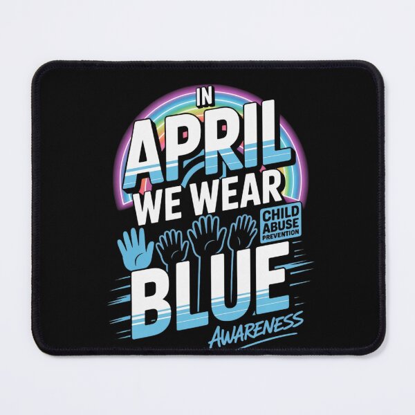 Item preview, In April We Wear Blue Child Abuse Awareness Rainbow  designed and sold by THREE LITTLE BEANS.