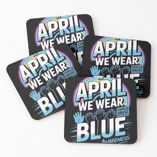Item preview, In April We Wear Blue Child Abuse Awareness Rainbow  designed and sold by THREE LITTLE BEANS.
