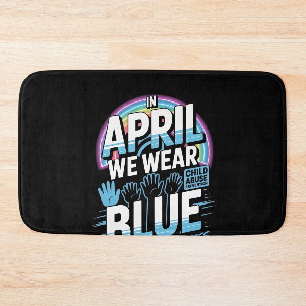 Item preview, In April We Wear Blue Child Abuse Awareness Rainbow  designed and sold by THREE LITTLE BEANS.
