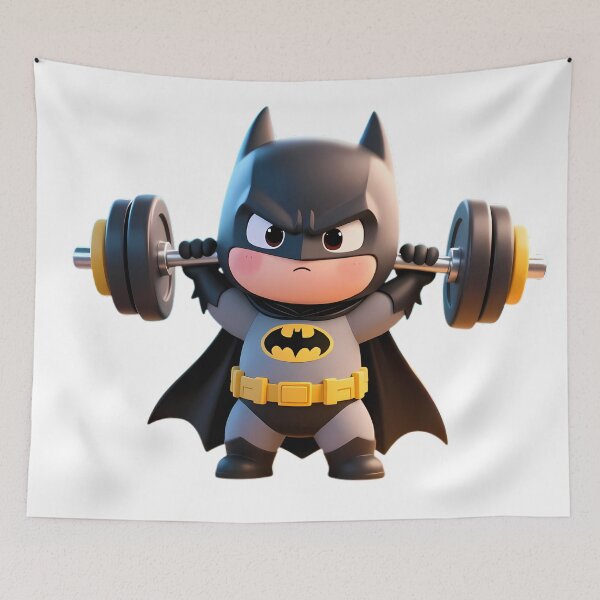 Item preview, Tiny Vigilante Strength Illustration | Adorable Chibi Squat & Gym Design designed and sold by LoomisDreams.
