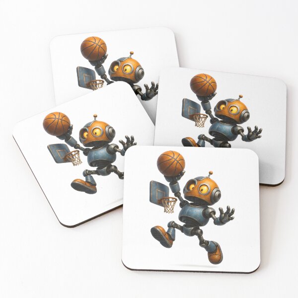 Item preview, Cute Robot Playing Basketball designed and sold by Yomere.