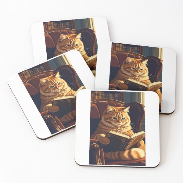 Item preview, 知的な猫の読書時間 designed and sold by nyankojikan.