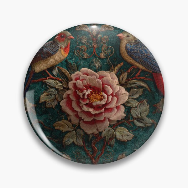 Item preview, Pomona Green Silk Floral Birds Gentle Chinese Wallpaper designed and sold by GrinGalore.