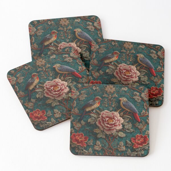 Item preview, Pomona Green Silk Floral Birds Gentle Chinese Wallpaper designed and sold by GrinGalore.