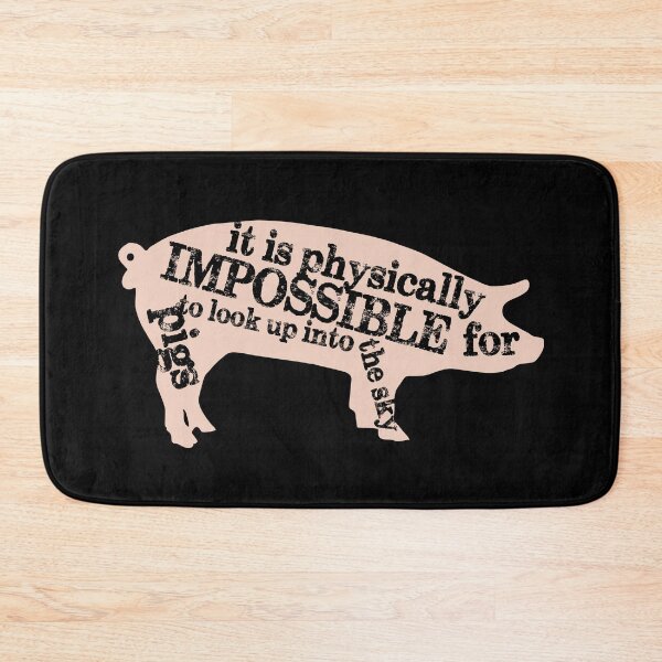 Item preview, Funny Pig Fun Fact – “It’s Physically Impossible for Pigs to Look Up” Farm Humor Graphic Design designed and sold by artworkathome.