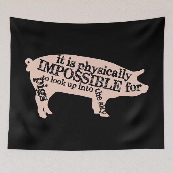 Item preview, Funny Pig Fun Fact – “It’s Physically Impossible for Pigs to Look Up” Farm Humor Graphic Design designed and sold by artworkathome.