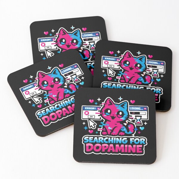 Item preview, Searching For Dopamine Aesthetic Mental Health Cat designed and sold by SplashTastic.