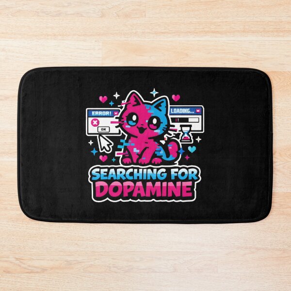 Item preview, Searching For Dopamine Aesthetic Mental Health Cat designed and sold by SplashTastic.