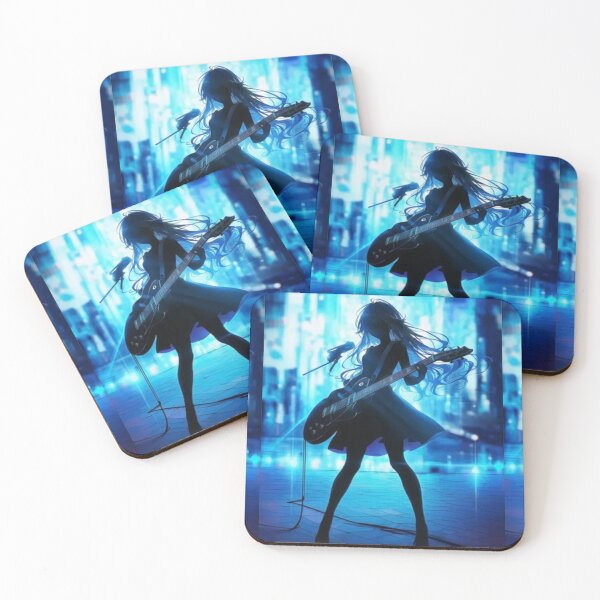 Item preview, Neon Guitar Girl – Anime Music Aesthetic designed and sold by EchoWave11.