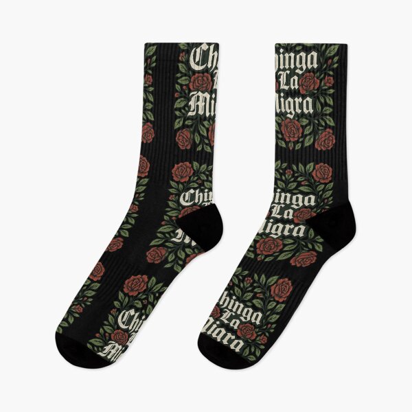 Item preview, Chinga La Migra Rose Crest – Chicano Street Art Floral Design designed and sold by DyfunctionalTee.