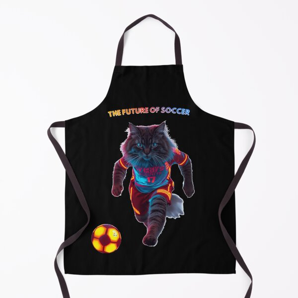 Artikelvorschau, Cyberpunk-Fußballkatze Neon-Fußballstürmer entworfen und verkauft von Quotable Gear.