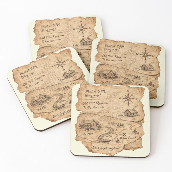 Item preview, Vintage Treasure Map Adventure-Hidden Cave Quest designed and sold by Loom of M..