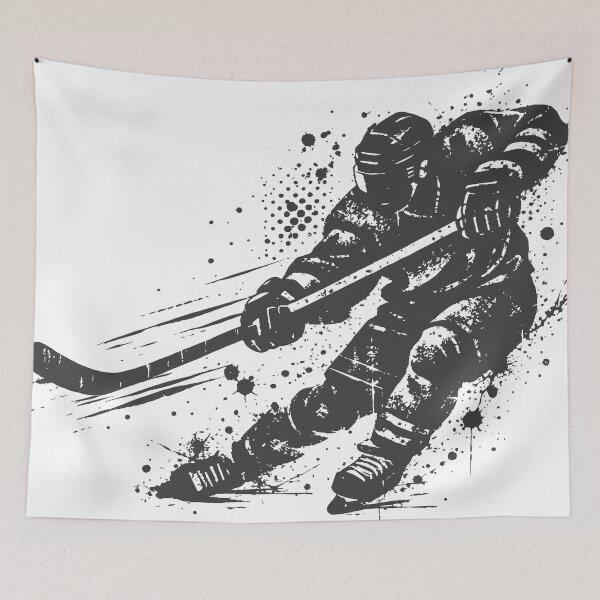 Item preview, Dynamic Ice Hockey Player Silhouette Vector Illustration - Action Sports Black and White Clipart2 designed and sold by Dejbar.