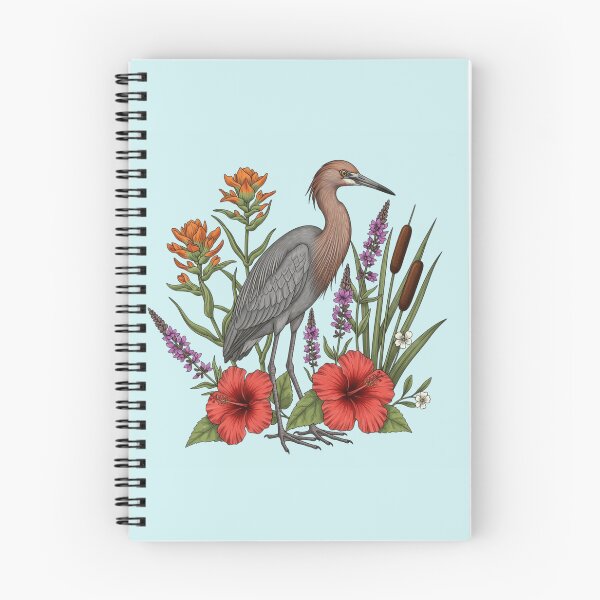 Item preview,  Vibrant Reddish Egret Among Wetland Wildflowers and Cattails designed and sold by BirdsnStuff.