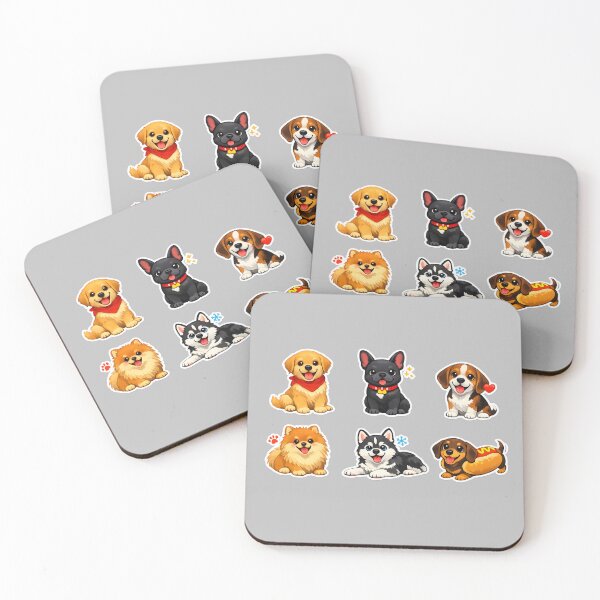 Item preview, Kawaii Puppy Sticker Pack – Cute Cartoon Dogs Collection designed and sold by blankTeeShirt.