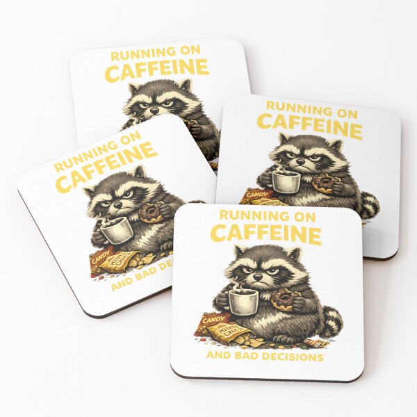 Item preview, Funny Grumpy Raccoon Caffeine Bad Decisions Shirt designed and sold by SIDI13.