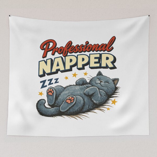 Item preview, Professional Napper – British Shorthair Retro Cat designed and sold by Pineapple-Tree.