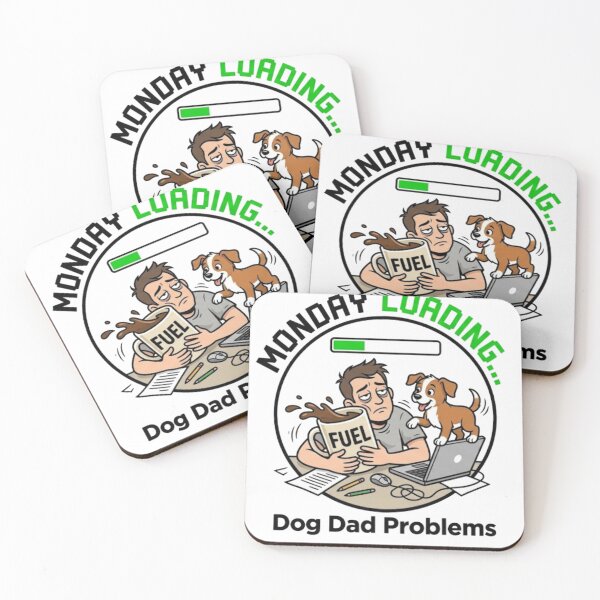 Item preview, Monday Loading Dog Dad Coffee Humor Funny Office **Design** designed and sold by JVDesignsShop.