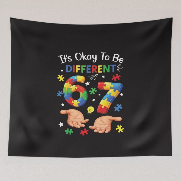 Item preview, It’s Okay To Be Different Autism Awareness Puzzle Kids Support Design designed and sold by kiralynstration.