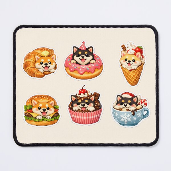 Item preview, Kawaii Shiba Inu Dessert & Snack Sticker Pack designed and sold by blankTeeShirt.