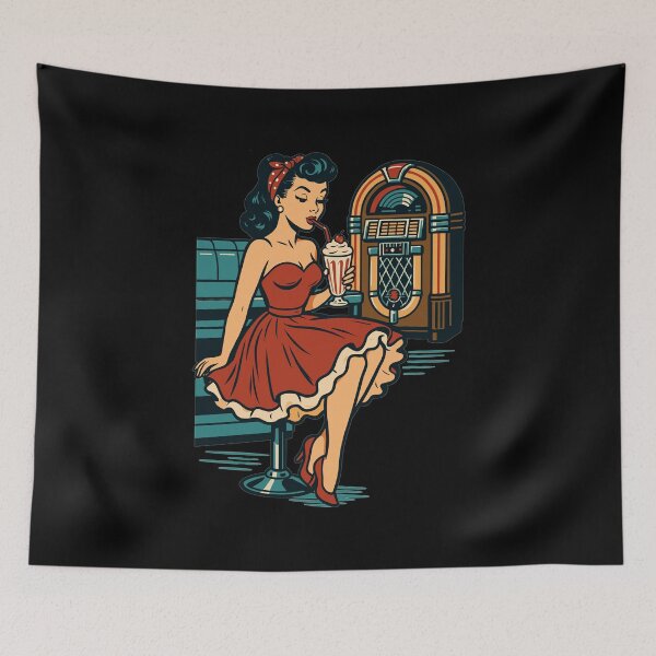 Item preview, Rockabilly 50s Diner Milkshake Jukebox Retro  designed and sold by Pineapple-Tree.