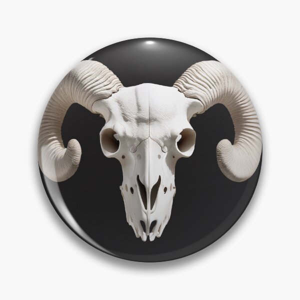 Item preview, Front-facing ram skull with large curled horns designed and sold by ChernivtsiSkoda.