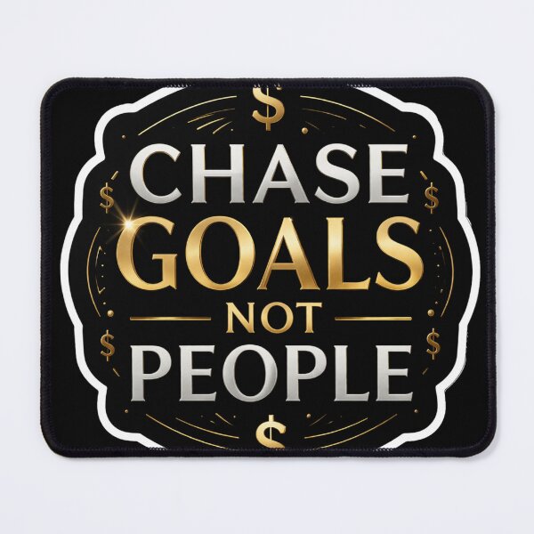 Item preview, Chase Goals Not People – Luxury Gold Motivational Quote Sticker. designed and sold by ZenGrowth4.