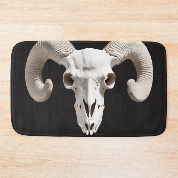 Item preview, Front-facing ram skull with large curled horns designed and sold by ChernivtsiSkoda.