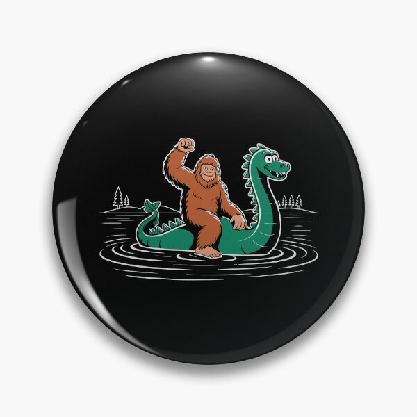 Item preview, Funny Bigfoot Riding Loch Ness Monster Cartoon Cryptid Kids Design designed and sold by w1ckerman.