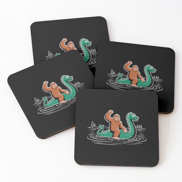 Item preview, Funny Bigfoot Riding Loch Ness Monster Cartoon Cryptid Kids Design designed and sold by w1ckerman.