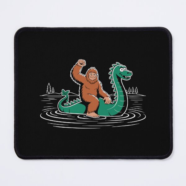 Item preview, Funny Bigfoot Riding Loch Ness Monster Cartoon Cryptid Kids Design designed and sold by w1ckerman.