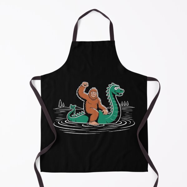 Item preview, Funny Bigfoot Riding Loch Ness Monster Cartoon Cryptid Kids Design designed and sold by w1ckerman.