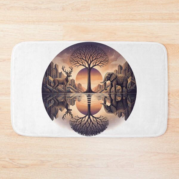 Item preview, The Mirror of Existence: Symmetrical Wildlife & Tree of Life Design designed and sold by Morden-Design.